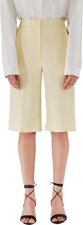 Adam Lippes Wool & Silk-Blend Yellow Riley Short