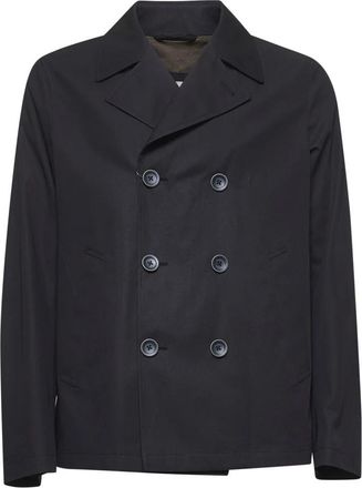 Herno Dean Peacoat - Heren - Mantel - Blauw - S - Katoen - Jassen