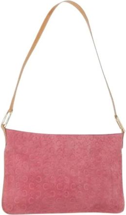 Celine Pre-owned Shoulder Bags, female, Pink, Size: ONE SIZE Pre-owned Vintage Suede Shoulder Bag