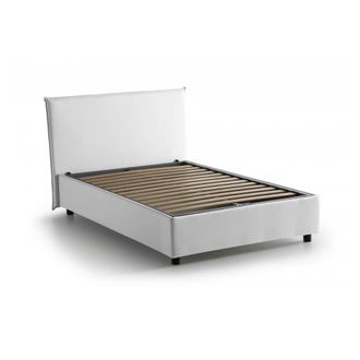 Talamo Italia Dmora - Cama Matrimonial Dadorn, Cama Contenedor Con Revestimiento De Tela, 100% Made In Italy, Apertura Frontal, Adecuado Para Colch&oacute;n Cm 140x190, Bl