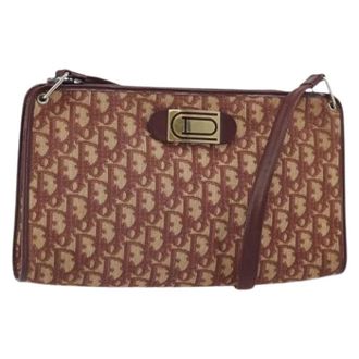 Dior Pre-owned Shoulder Bags, female, Multicolor, Size: ONE SIZE Pre-owned Trotter Canvas Shoulder Bag