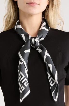 Givenchy 4G Small Silk Square Scarf in Graphite /White at Nordstrom Rack