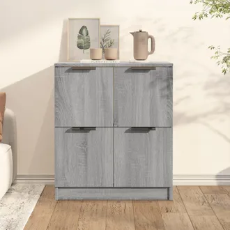 vidaXL Aparador De Madera Contrachapada Gris Sonoma 60x30x70 Cm Vidaxl