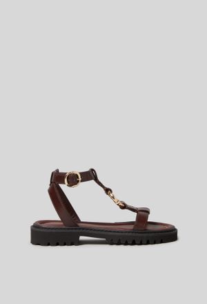 Claudie Pierlot Sandales cuir anneau dor&eacute;