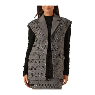 Aaiko Elegante Bruine Blazer voor Vrouwen - Dames - Jassen - Grijs - Maat: S Poliester