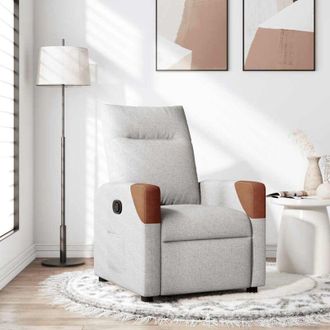 vidaXL Sill&oacute;n Reclinable De Tela Gris Nube Vidaxl