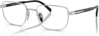 Prada 55mm Rectangle optical glasses in Silver at Nordstrom