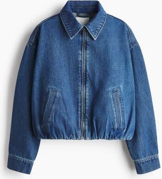 H&M Oversized Denim Jacket in Denim Blue at Nordstrom, Size Xx-Large
