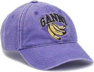 Ganni Washed Organic Cotton Canvas Baseball Cap in Passion Flower at Nordstrom