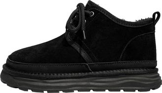 Generic Men winter snow boots with plush warm cotton shoes thickened casual bread short boots (Black,8.5)