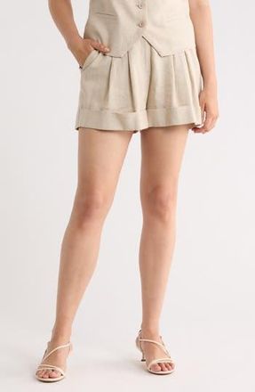 DKNY Linen Blend Shorts in Pebble at Nordstrom Rack, Size 16