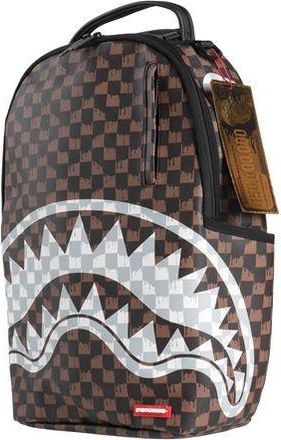 Sprayground BROWN AND CREAM DRIP CHECK SHARK BACKPACK