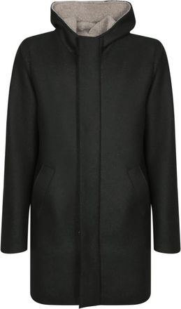 Harris Wharf London Boucl&eacute; Wol Parka - Heren - Parka Jassen - Bruin - L - Wol - Jassen