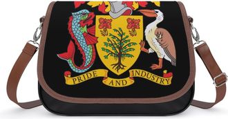 Generic Coat of Arms of Barbados Womens Crossbody Bag Fashion Shoulder Handbags Message Tote Bag with Adjustable Strap