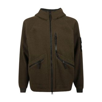 Stone Island Light Jackets, male, Green, Size: XL Panno Ratinato Hooded Jacket