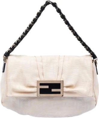 Fendi Pre-owned Shoulder Bags, female, Beige, Size: ONE SIZE Pre-owned The Mia Shoulder Bag