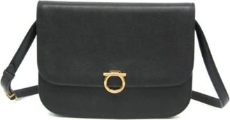 Ferragamo Pre-owned Shoulder Bags, female, Black, Size: ONE SIZE Pre-owned Leather shoulder-bags