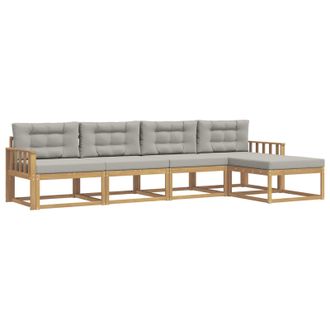 vidaXL Conjunto De Sof&aacute;s De Exterior 4 Pcs Blanco Y Gris Claro Vidaxl