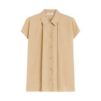 Max Mara Overhemden, Dames, Beige, S, Katoen, Vallo Blouse