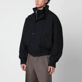 Jacquemus Bomber grigio scuro in misto lana