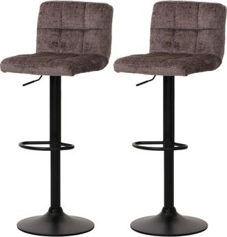 Hhg [nunca Usado] Lote De 2 Taburetes De Bar Hhg-847, Taburete De Barra Taburete De Bar, Altura Regulable Giratorio, Tejido De Chenilla (465g/m&sup2;) Mvg, Mar