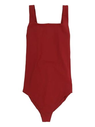 Jil Sander square-neck swimsuit - Red