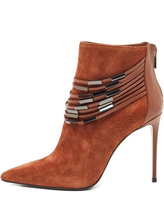Le Silla 100mm suede ankle boots - Brown