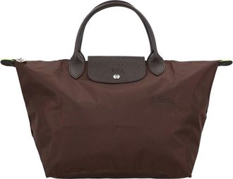 Longchamp Le Pliage Green Medium Canvas Handbag