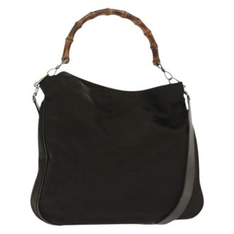 Gucci Pre-owned Nylon gucci-bags - Dames - Vintage Handtas - Bruin - ONE Size - Nylon - Vintage