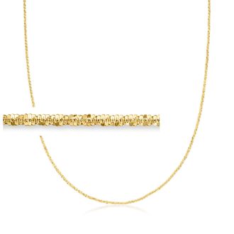Ross-Simons 1.2mm 10kt Yellow Gold Adjustable Sparkle-Chain Necklace