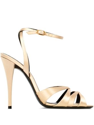 Saint Laurent 110 mm strappy heeled sandals - Neutrals