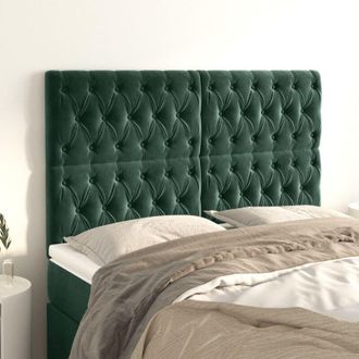 vidaXL Cabeceros 4 Unidades De Terciopelo Verde Oscuro 72x7x78/88 Cm Vidaxl