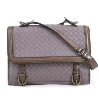 Bottega Veneta Tweedehands leren schoudertassen - Dames - Pre-owned - Paars - Maat: ONE Size Leer