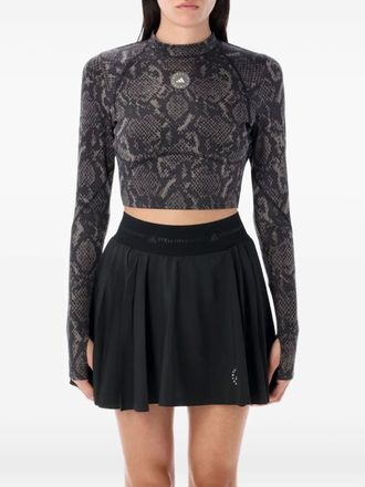 adidas by Stella McCartney snake-print long-sleeve top - Brown