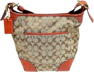 Coach Pre-owned Signature Canvas Leather Shoulder Bag - Dames - Vintage Schoudertas - Bruin - ONE Size - Leer - Vintage