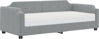 vidaXL Daybed with Mattress Light Grey 90x190 cm Fabric vidaXL