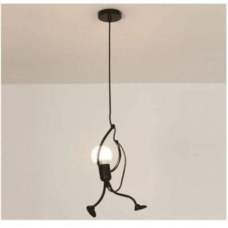 OEM L&aacute;mpara Colgante Moderna De Metal Negro, 26 Cm De Di&aacute;metro &times; 140 Cm De Altura, Acabado Pintado En Negro, Compatible Con E27, Luz Ambiental Para Una Ha