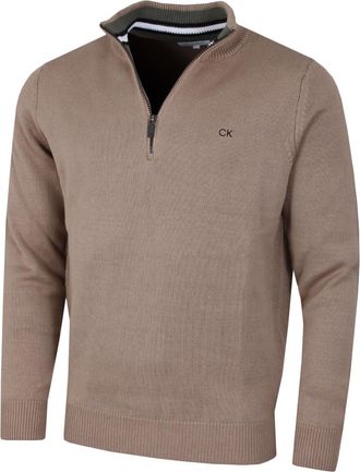 Calvin Klein Mens 1/2 Zip CK Golf Sweater - Mocha Sport - XXXXL
