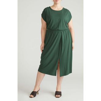 Universal Standard Havana Divine Liquid Jersey Dress in Dark Green at Nordstrom, Size 2Xl