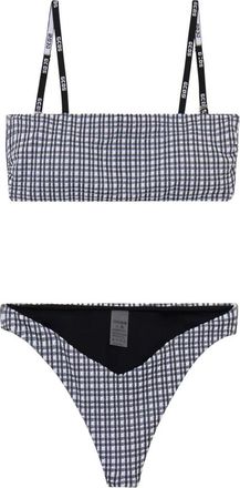 GCDS Vichy Bikini - Dames - Bikinis - Zwart - S - Tweed - Badmode