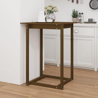 Berkfield Home Bar Table Honey Brown 80x80x110 cm Solid Wood Pine | Size: 80 x 80 x 110 cm
