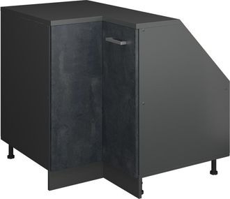 Vicco Armario Para Techo Inclinado Armario De Esquina Rion, Hormig&oacute;n Negro, 75.6 X 81.6 Cm Con 1 Puerta, Carcasa Del Armario 60 Cm De Profundidad, Vicco
