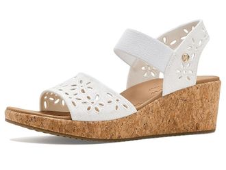 Skechers Arch Fit Beverlee 2.0 - Beach Bliss Womens Wedge Shoes White : 9.5 B - Medium, Canvas/Synthetic