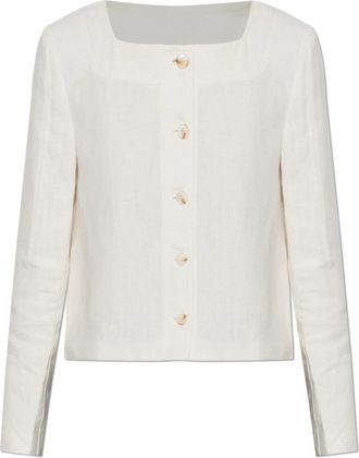 Poss&eacute; Emma Blazer - Dames - Blazers - Wit - XS - Katoen - Jassen
