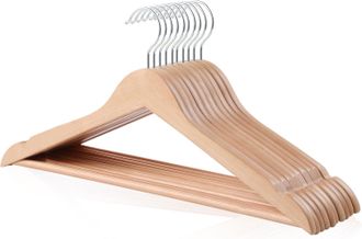 OEM Perchas B&aacute;sicas De Madera Para Trajes, Juego De 10, 44 Cm, Color Natural