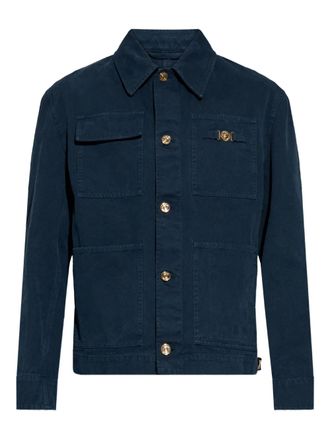 Versace buttoned patch pocket jacket - men - Cotton - 56 - Blue