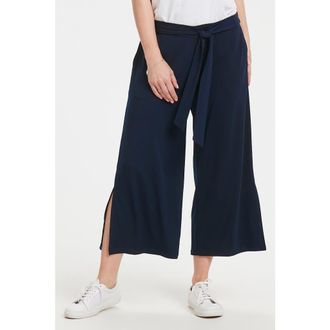 Kaffe Malli Casual Cropped High Waist Trousers in Midnight Marine at Nordstrom, Size X-Small