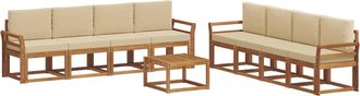 vidaXL Conjunto De Sof&aacute;s De Exterior 9 Uds. Natural Y Beige Vidaxl