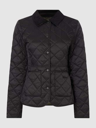 Barbour Steppjacke mit Cordkragen Modell Deveron in Black, Größe 36
