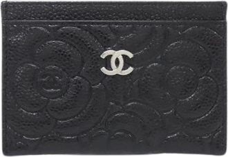 Chanel Pre-owned Caviar Skin Card Case - Dames - Vintage Accessoires - Zwart - ONE Size - Leer - Vintage